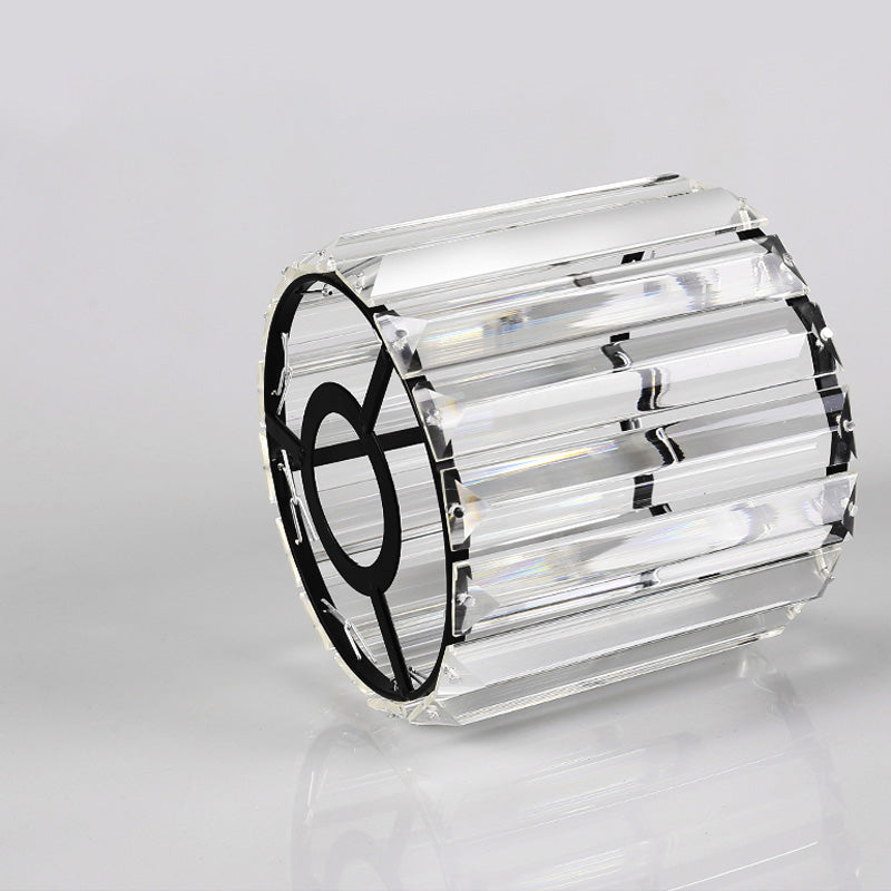 Contemporary Cylindrical Pendant Clear Crystal Multiple Hanging Ceiling Light for Spiral Stair