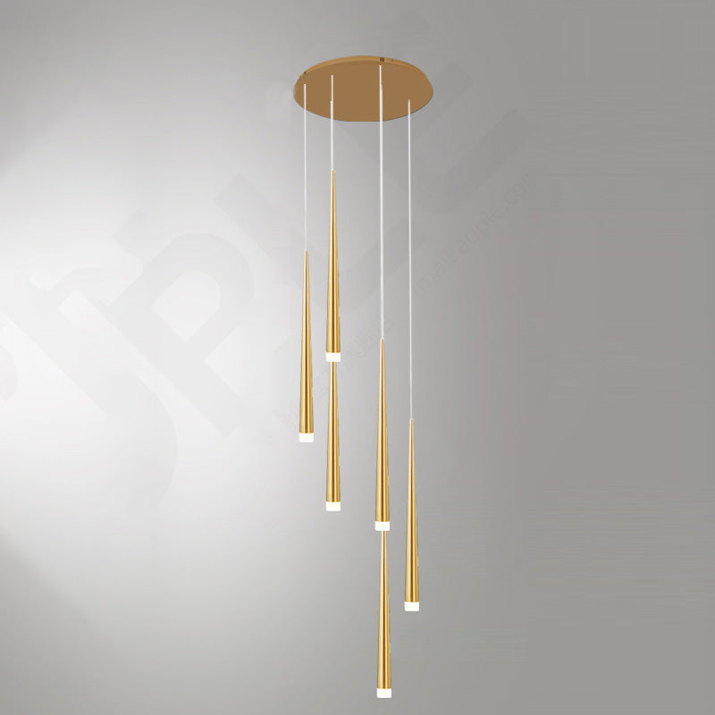 Stairs Pendant Light Fixture Metal Line Shape Modern Style Multiple Hanging Light