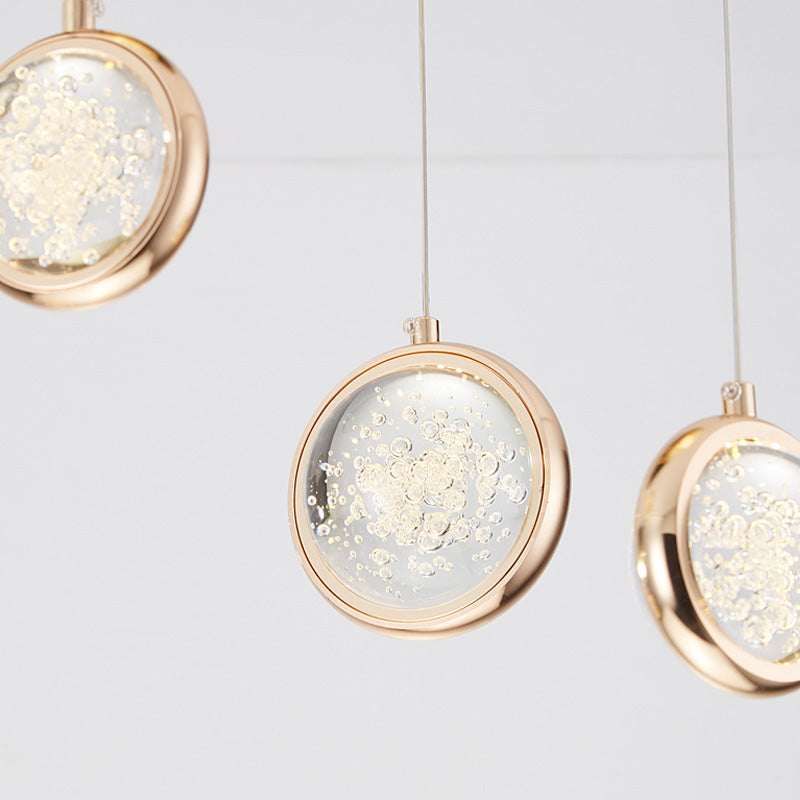 Pendard moderne Métal et cristal multiple suspendu pour escalier