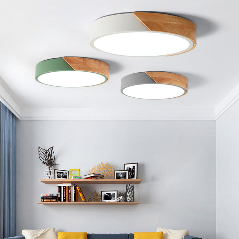 Plafonnier LED Macaron en acrylique, plafonnier circulaire en fer de Style nordique moderne pour salon