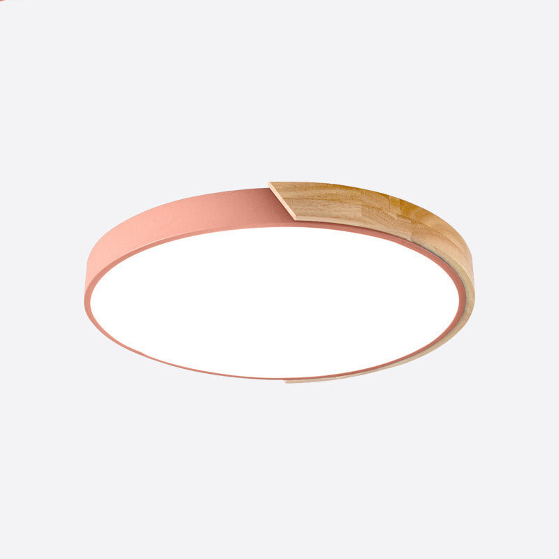 Plafonnier LED Macaron en acrylique, plafonnier circulaire en fer de Style nordique moderne pour salon