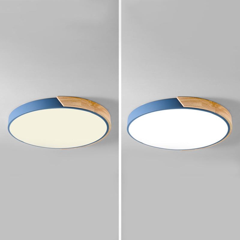Plafonnier LED Macaron en acrylique, plafonnier circulaire en fer de Style nordique moderne pour salon
