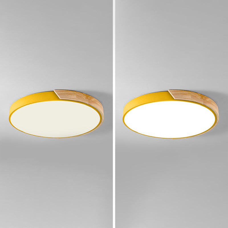 Plafonnier LED Macaron en acrylique, plafonnier circulaire en fer de Style nordique moderne pour salon