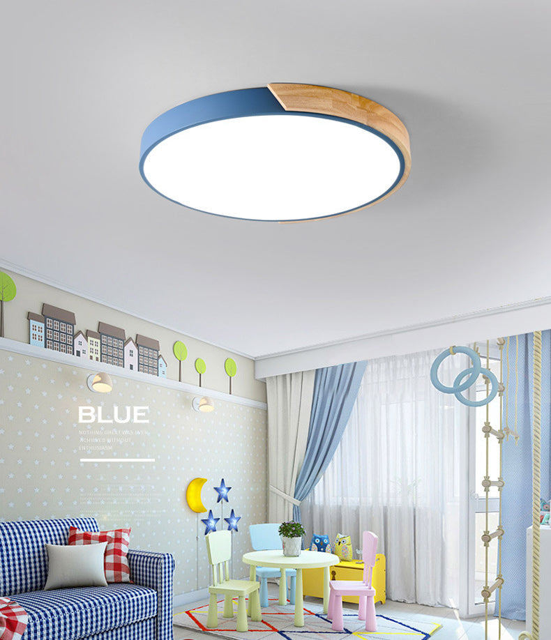 Plafonnier LED Macaron en acrylique, plafonnier circulaire en fer de Style nordique moderne pour salon