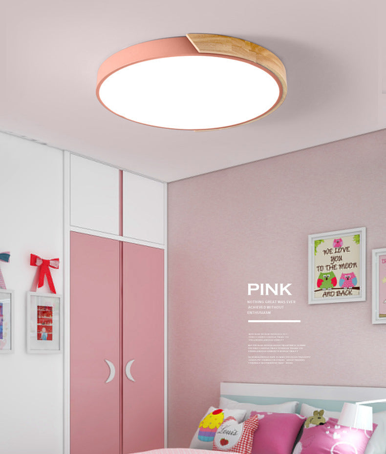 Plafonnier LED Macaron en acrylique, plafonnier circulaire en fer de Style nordique moderne pour salon