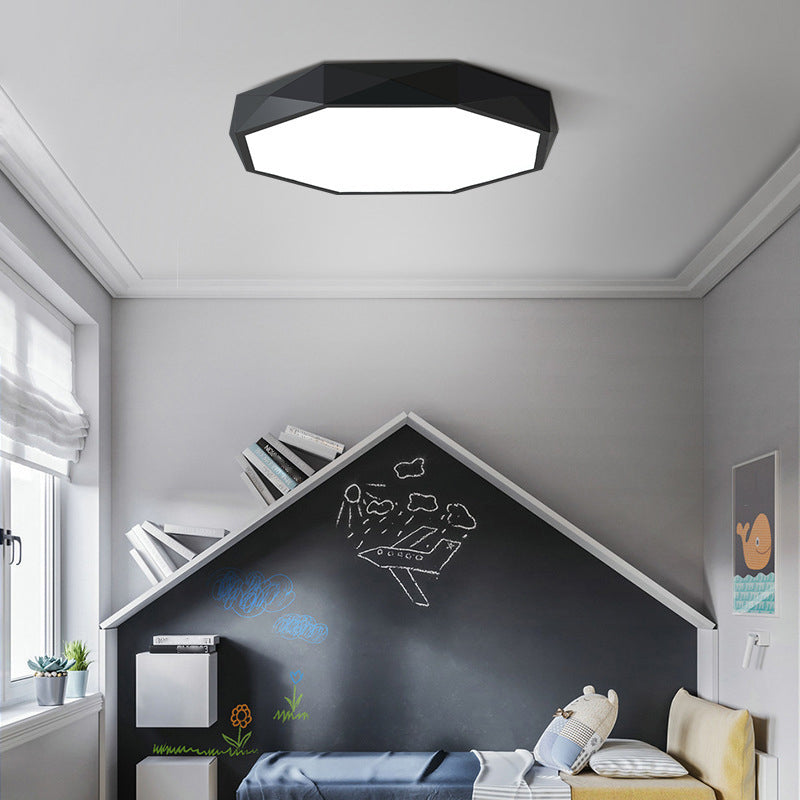 Acrylic Geometric LED Ceiling Light in Modern Nordic Style Iron Macaron Flush Mount for Bedroom
