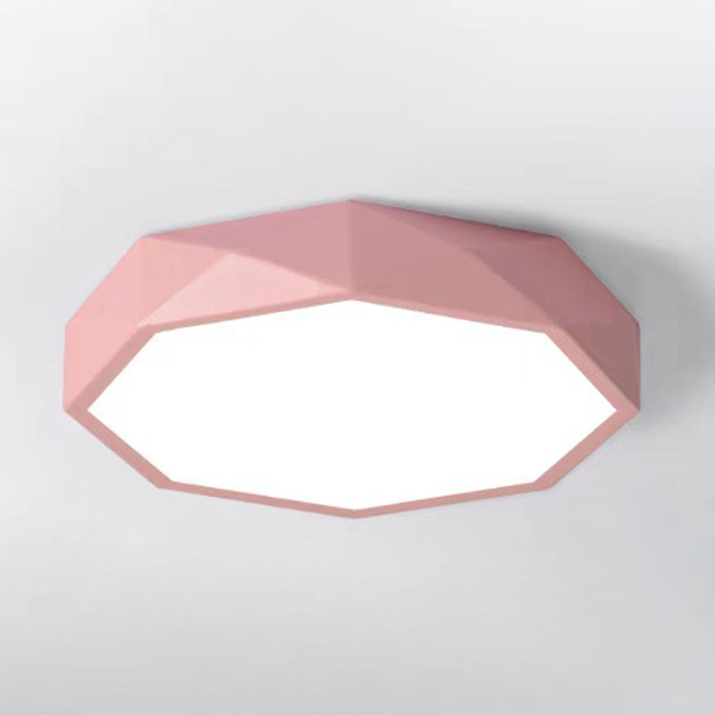 Acrylic Geometric LED Ceiling Light in Modern Nordic Style Iron Macaron Flush Mount for Bedroom