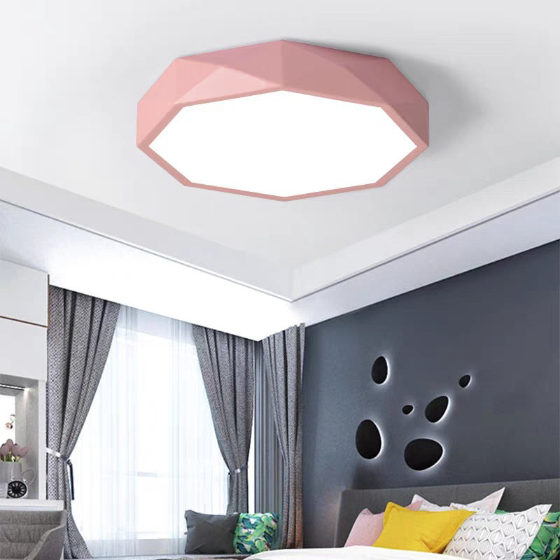 Acrylic Geometric LED Ceiling Light in Modern Nordic Style Iron Macaron Flush Mount for Bedroom