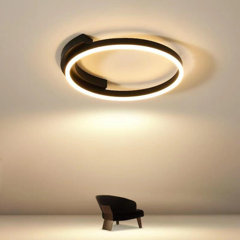 LED Minimaliste moderne Ceiling Light Aluminium circulaire Flush Mount avec Acrylique Shade