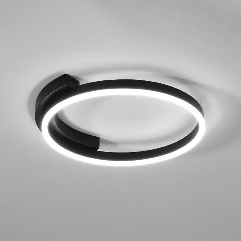 Modern Minimalist LED Ceiling Light Aluminium Circular Flush Mount with Acrylic Shade