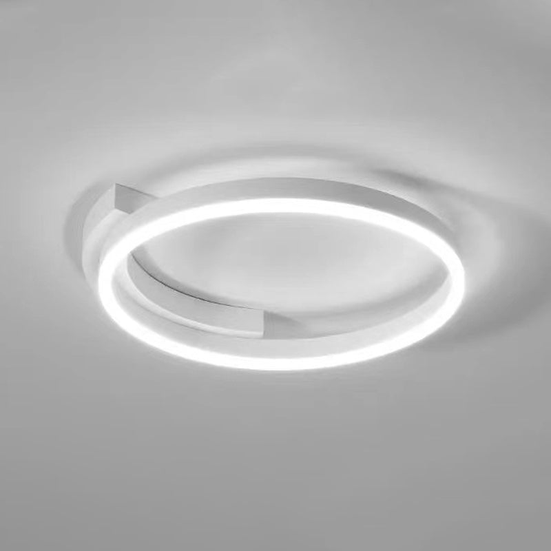 Modern Minimalist LED Ceiling Light Aluminium Circular Flush Mount with Acrylic Shade