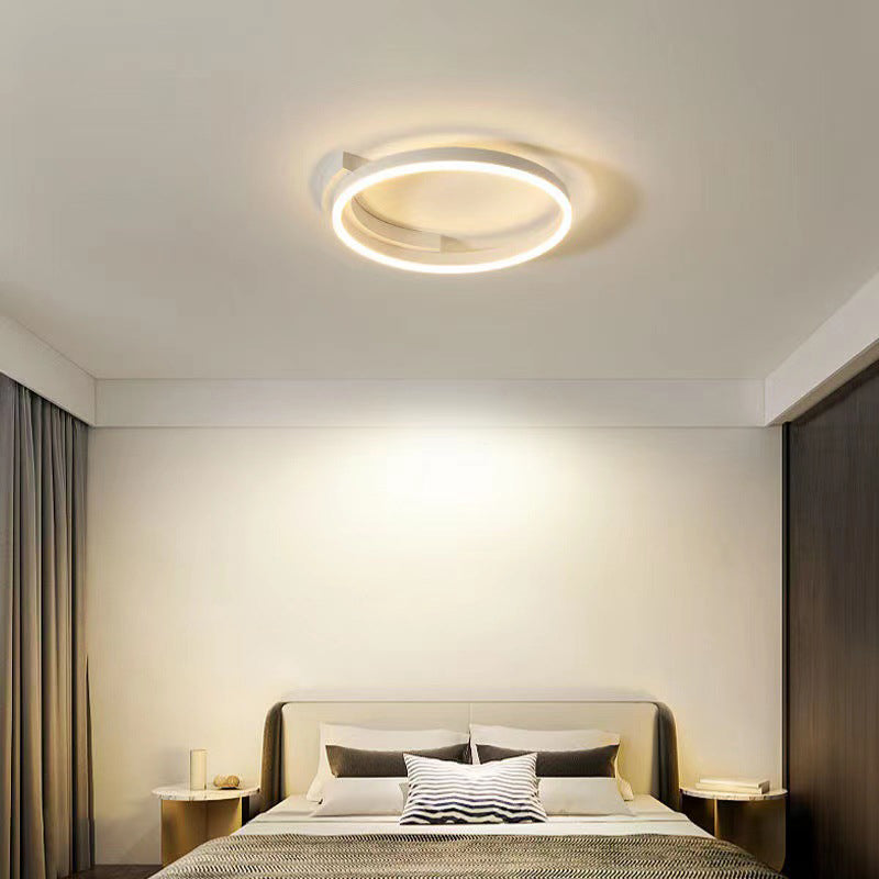 Modern Minimalist LED Ceiling Light Aluminium Circular Flush Mount with Acrylic Shade
