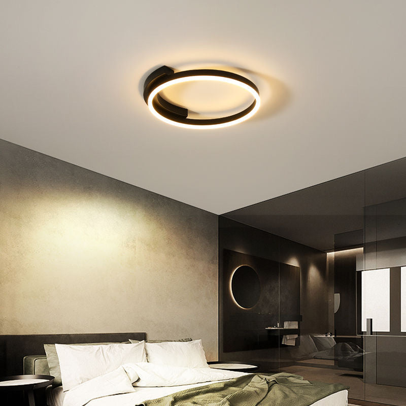 Modern Minimalist LED Ceiling Light Aluminium Circular Flush Mount with Acrylic Shade