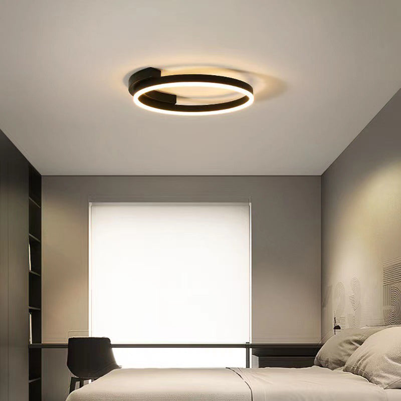 Modern Minimalist LED Ceiling Light Aluminium Circular Flush Mount with Acrylic Shade