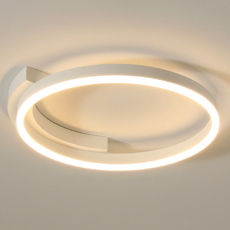 Modern Minimalist LED Ceiling Light Aluminium Circular Flush Mount with Acrylic Shade