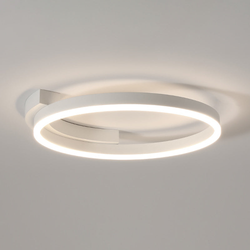 Modern Minimalist LED Ceiling Light Aluminium Circular Flush Mount with Acrylic Shade
