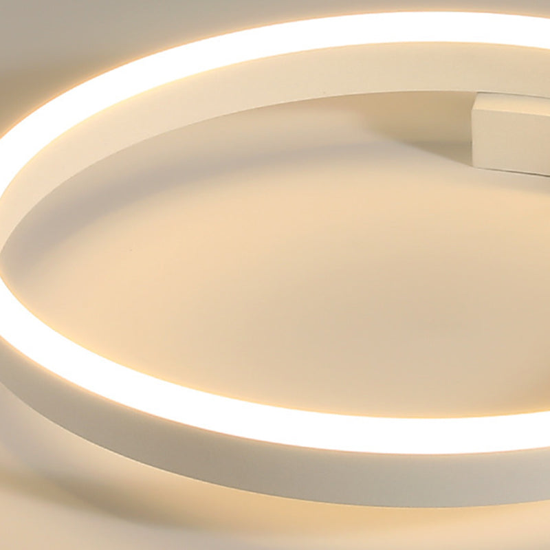 Modern Minimalist LED Ceiling Light Aluminium Circular Flush Mount with Acrylic Shade