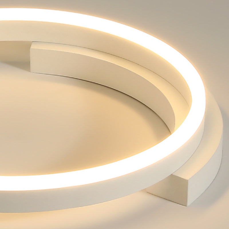 Modern Minimalist LED Ceiling Light Aluminium Circular Flush Mount with Acrylic Shade