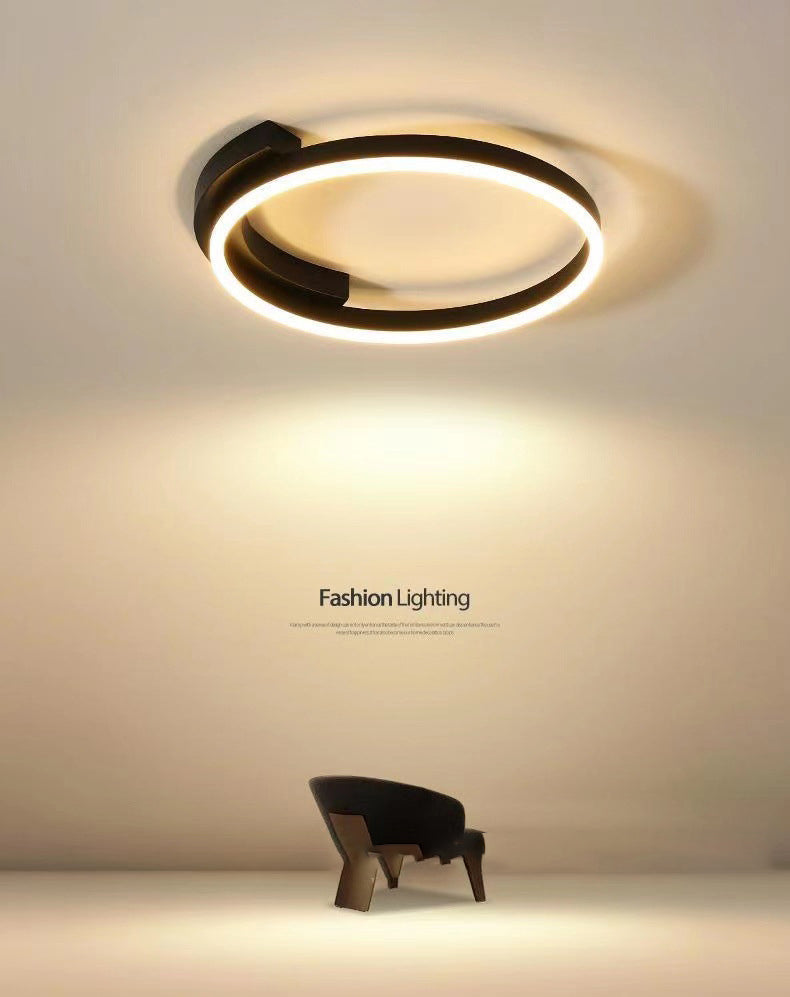Modern Minimalist LED Ceiling Light Aluminium Circular Flush Mount with Acrylic Shade