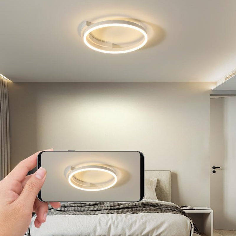 Modern Minimalist LED Ceiling Light Aluminium Circular Flush Mount with Acrylic Shade