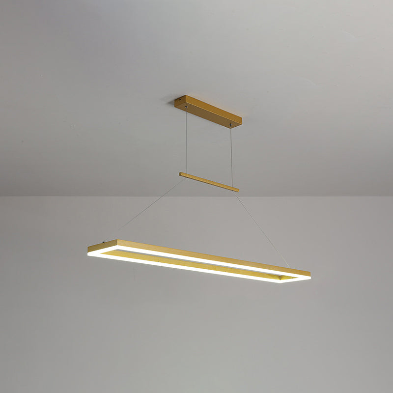 Rectangle island lighting Modern Kitchen Island Lighting Metal 1 Light Pendant Lighting in Gold