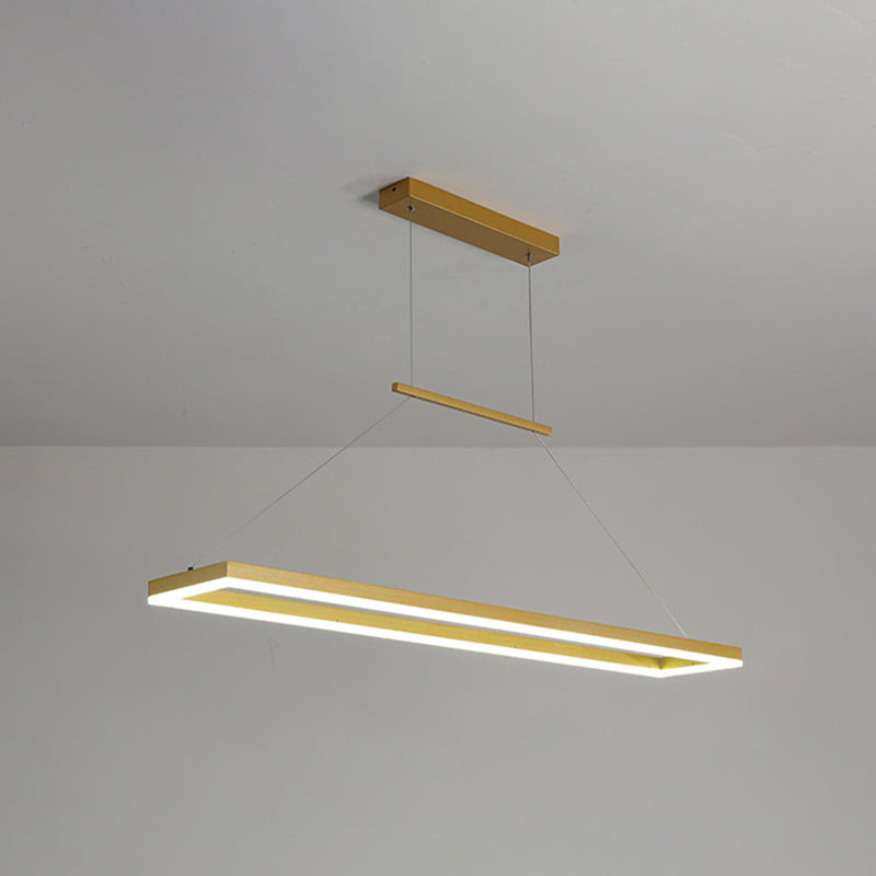 Rectangle island lighting Modern Kitchen Island Lighting Metal 1 Light Pendant Lighting in Gold