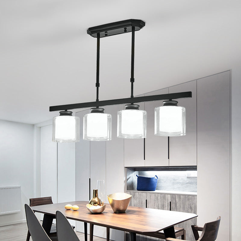 4 Éclairage pendentif à cylindre léger