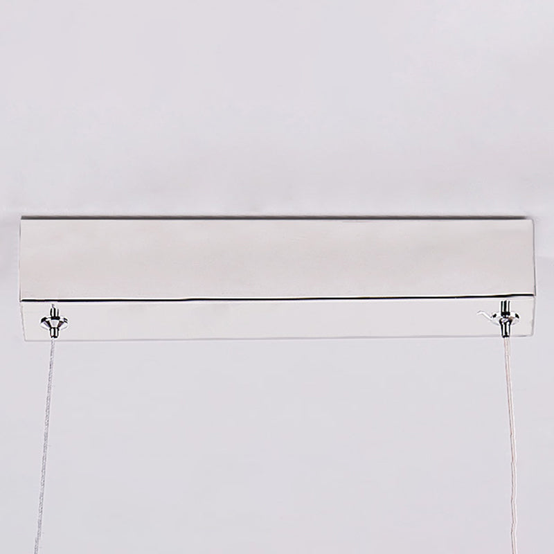 Acrylic White LED Island Light in Modern Concise Style Iron Linear Pendant Light for Dining Room