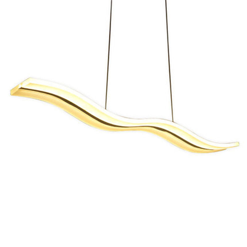 Acrylic White LED Island Light in Modern Concise Style Iron Linear Pendant Light for Dining Room