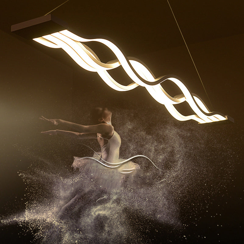 Luce dell'isola a led lineare bianca nella moderna semplicità in ferro luci a 4 luci con ombra acrilica