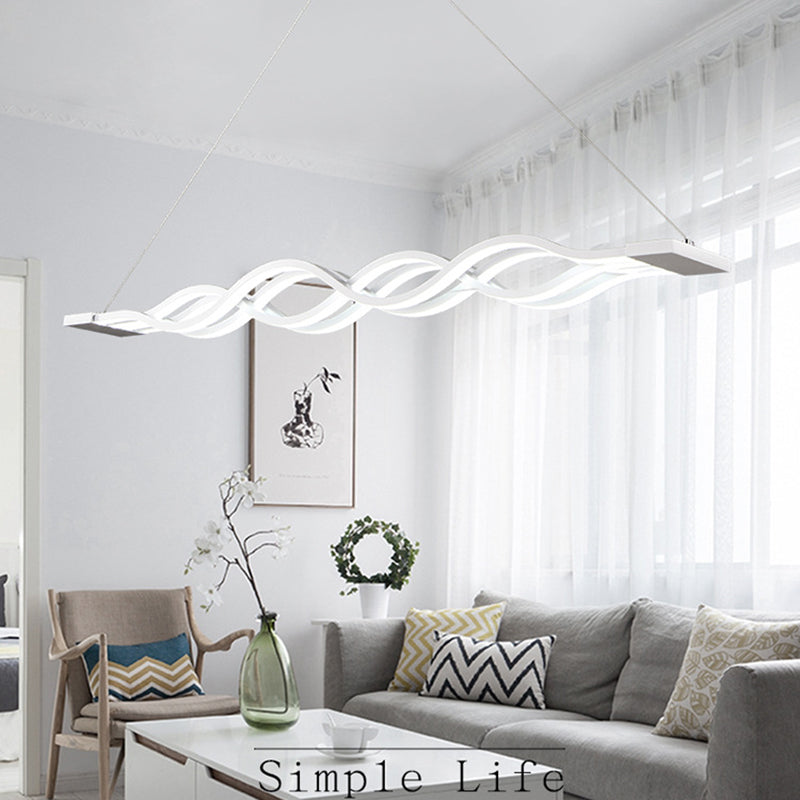 Luce dell'isola a led lineare bianca nella moderna semplicità in ferro luci a 4 luci con ombra acrilica