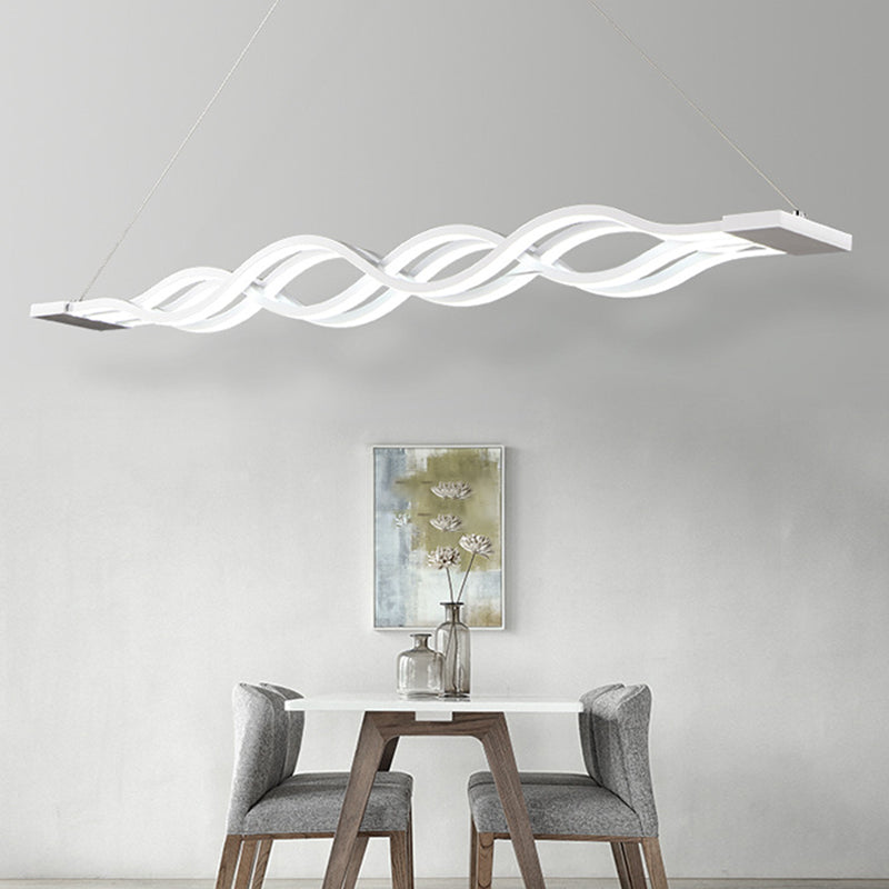 Luce dell'isola a led lineare bianca nella moderna semplicità in ferro luci a 4 luci con ombra acrilica