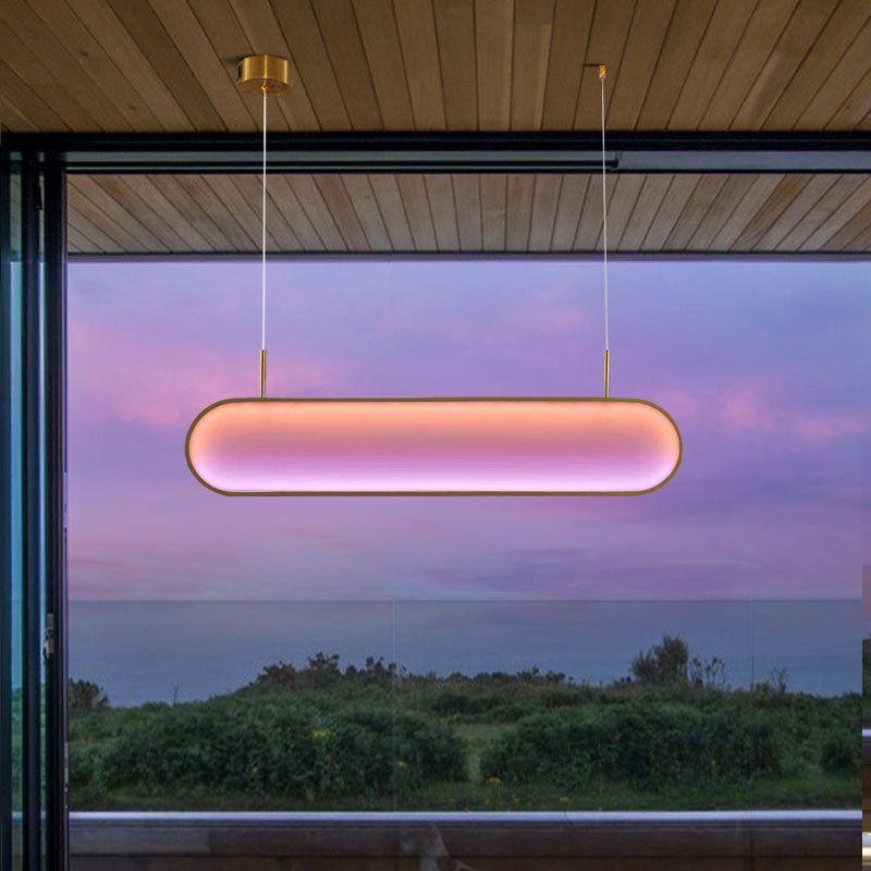 Metal Hanging Pendant Lights Contemporary Linear Hanging Lamps for Dining Room