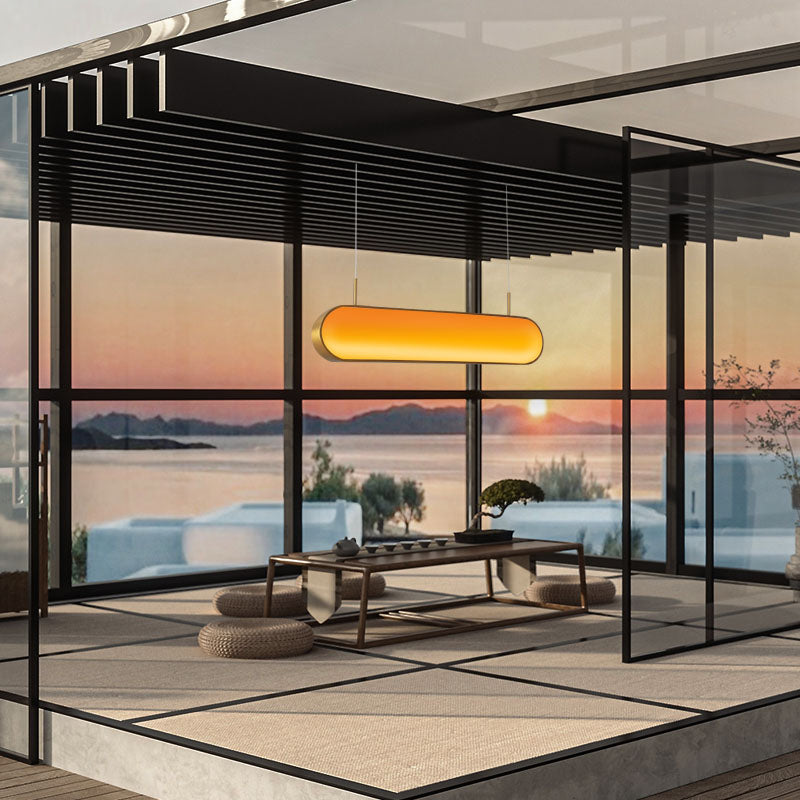 Metal Hanging Pendant Lights Contemporary Linear Hanging Lamps for Dining Room