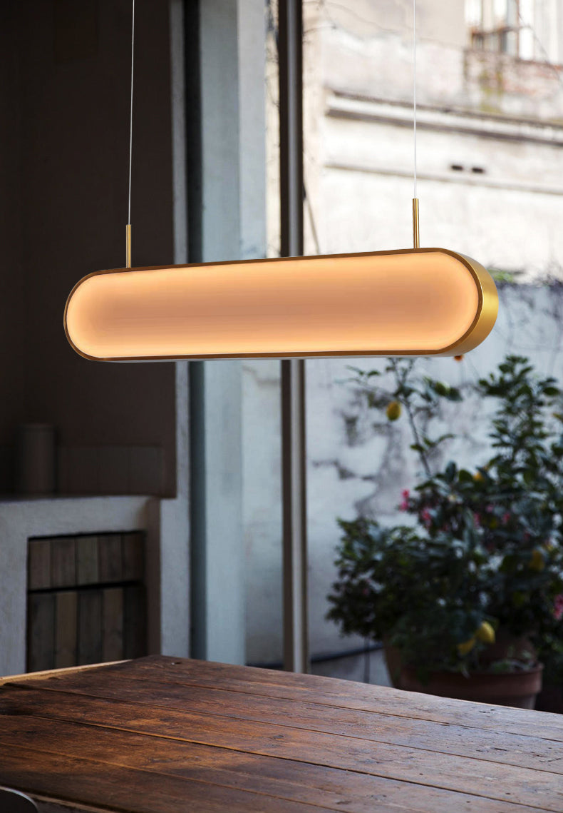 Metal Hanging Pendant Lights Contemporary Linear Hanging Lamps for Dining Room