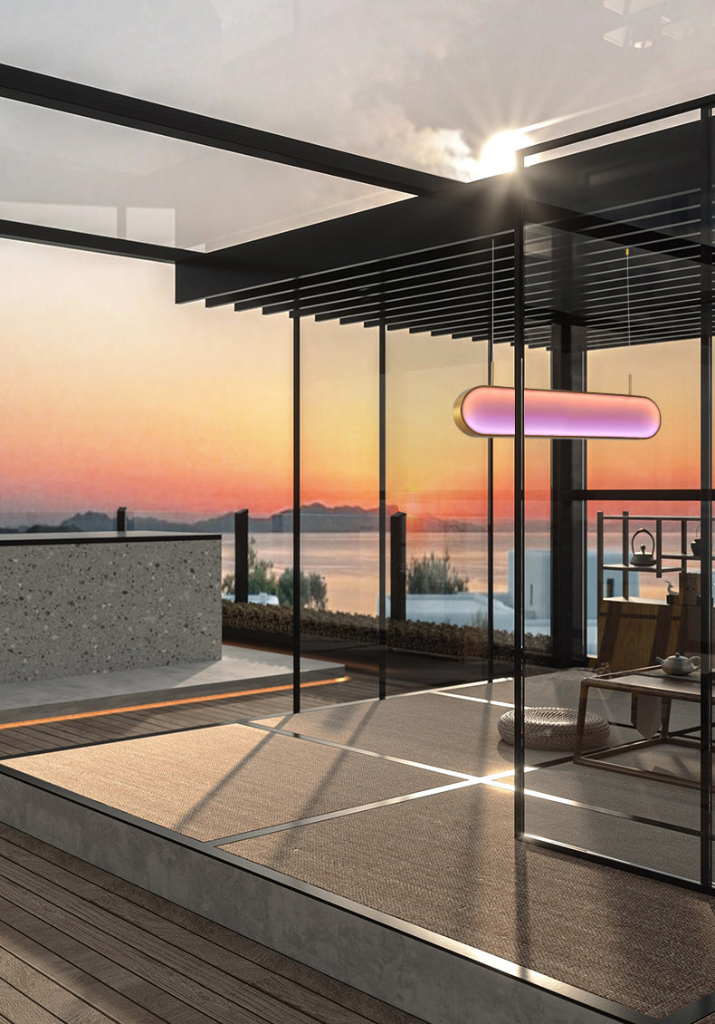 Metal Hanging Pendant Lights Contemporary Linear Hanging Lamps for Dining Room