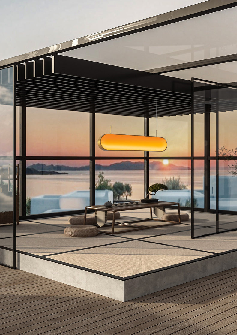 Metal Hanging Pendant Lights Contemporary Linear Hanging Lamps for Dining Room