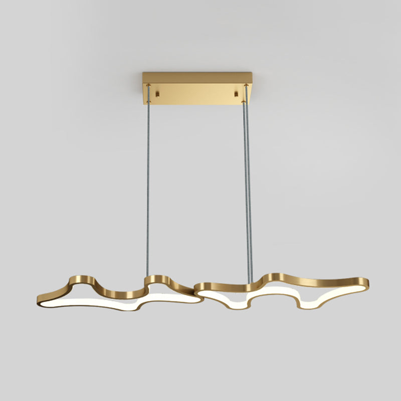 Luci del lampadario dell'isola moderna lineare Luci a soffitto a led in metallo per sala da pranzo