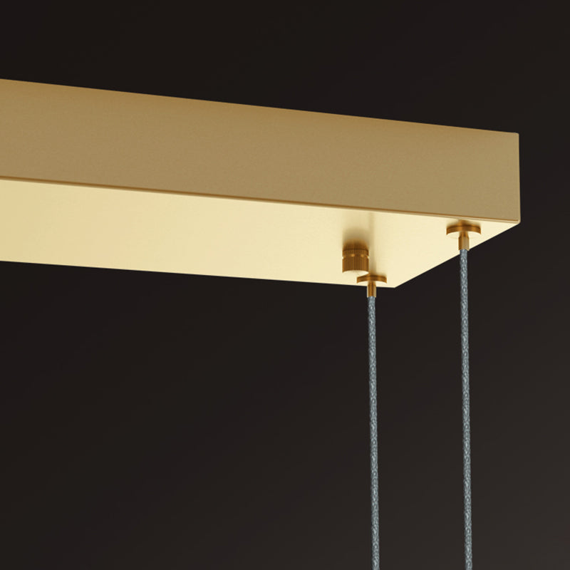 Luci del lampadario dell'isola moderna lineare Luci a soffitto a led in metallo per sala da pranzo