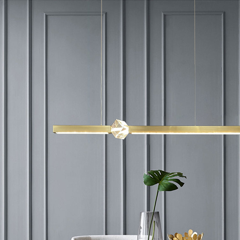 Dining Room Modern Island Lighting LED Linear Metal Pendant Light with 1 Light