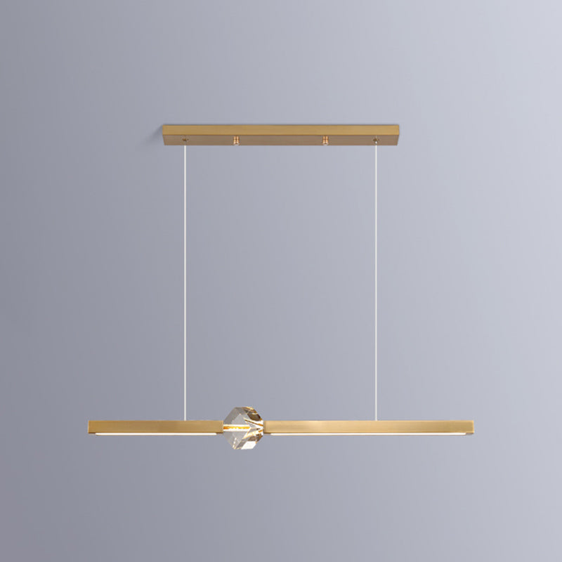 Dining Room Modern Island Lighting LED Linear Metal Pendant Light with 1 Light