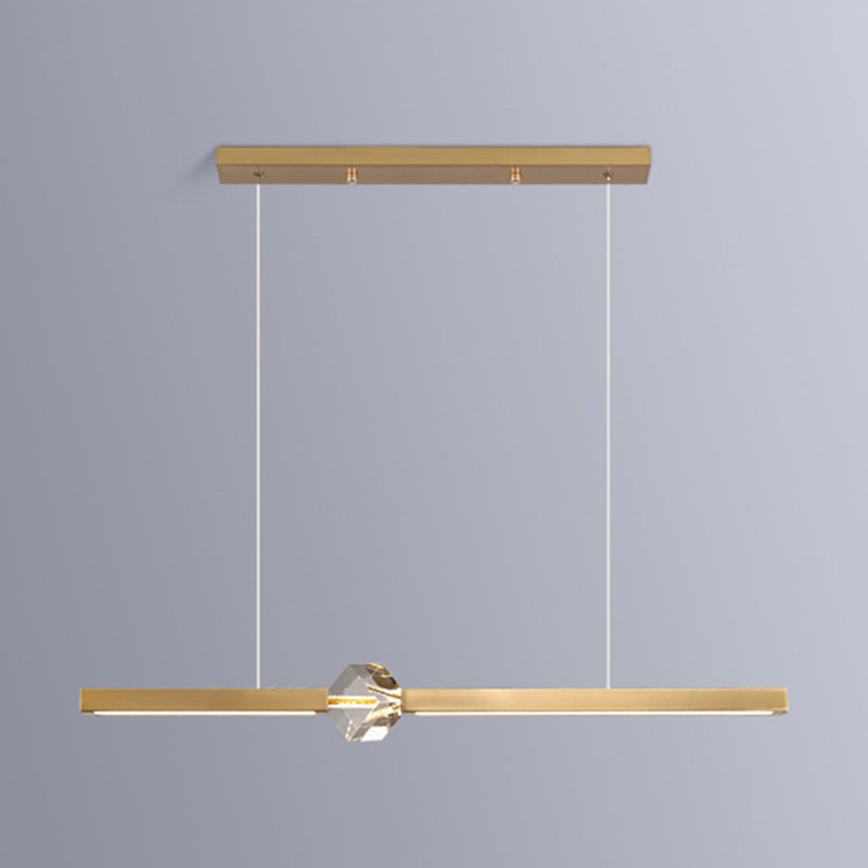 Dining Room Modern Island Lighting LED Linear Metal Pendant Light with 1 Light