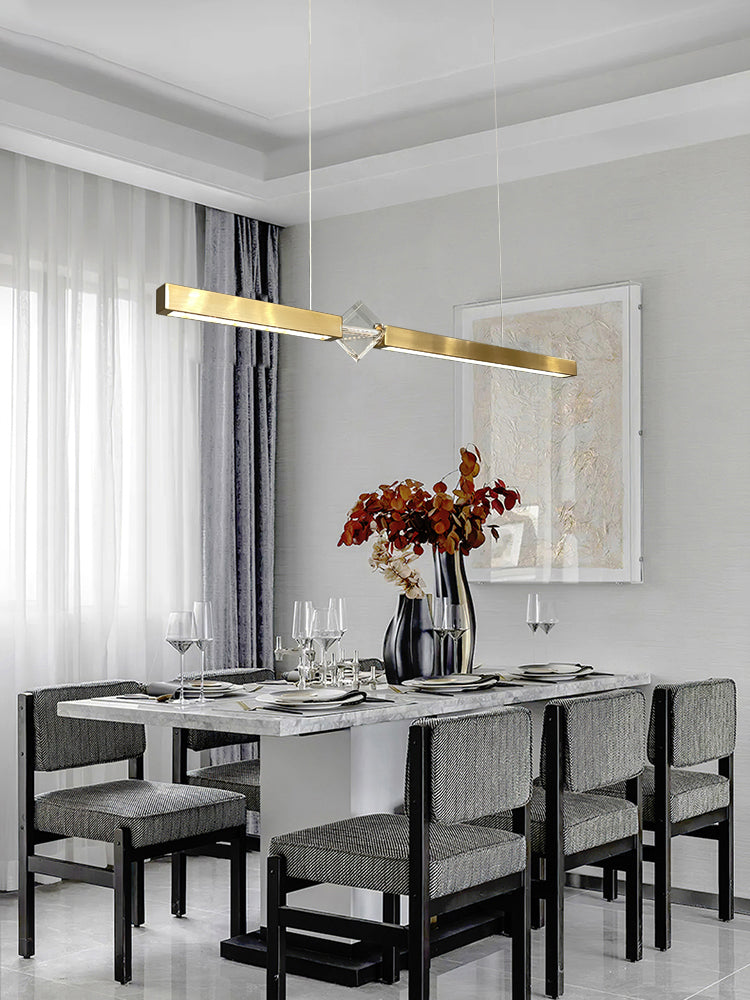 Dining Room Modern Island Lighting LED Linear Metal Pendant Light with 1 Light