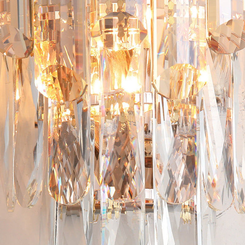 Pronzo della parete geometrica cristallina in moderna luce da parete a 2 luci in stile di lusso per spazi interni