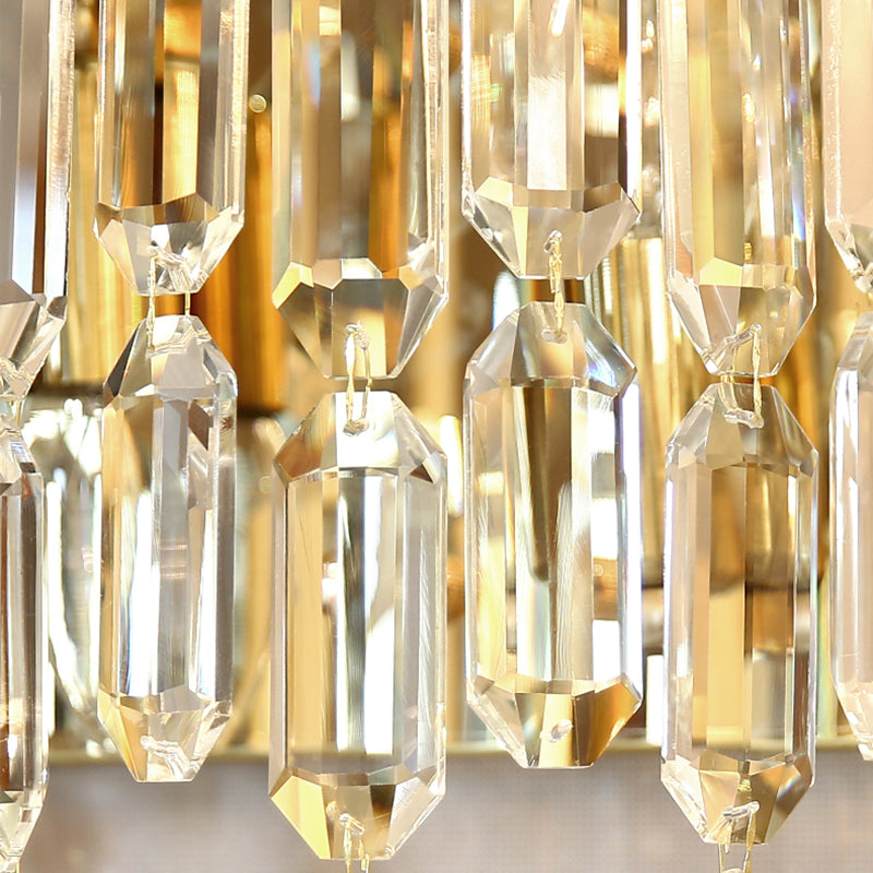 Lampada da parete in oro in cristallo nella moderna sconde da parete a 2 luci di metallo elettroplate artistico