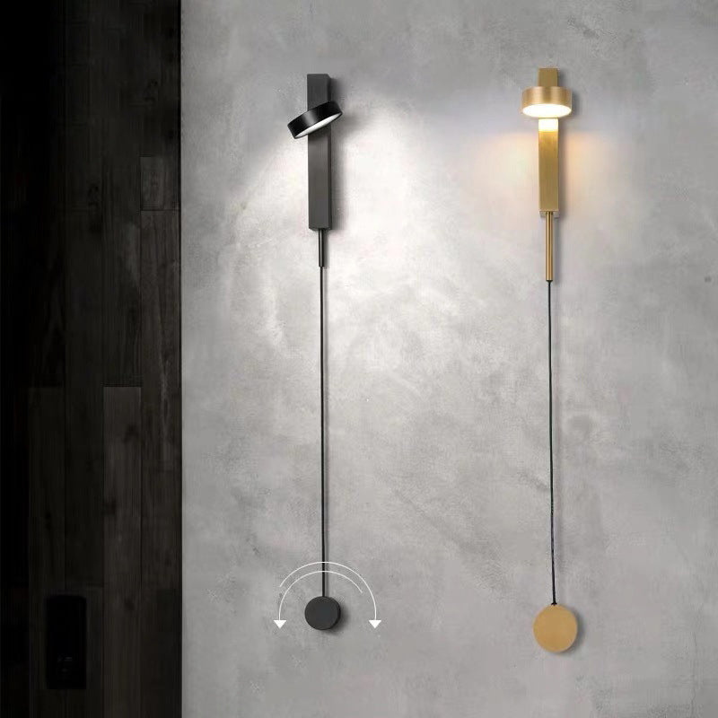 Lámpara de pared LED de hierro electroplacado en un estilo moderno de pared geométrica acrílica para dormitorio