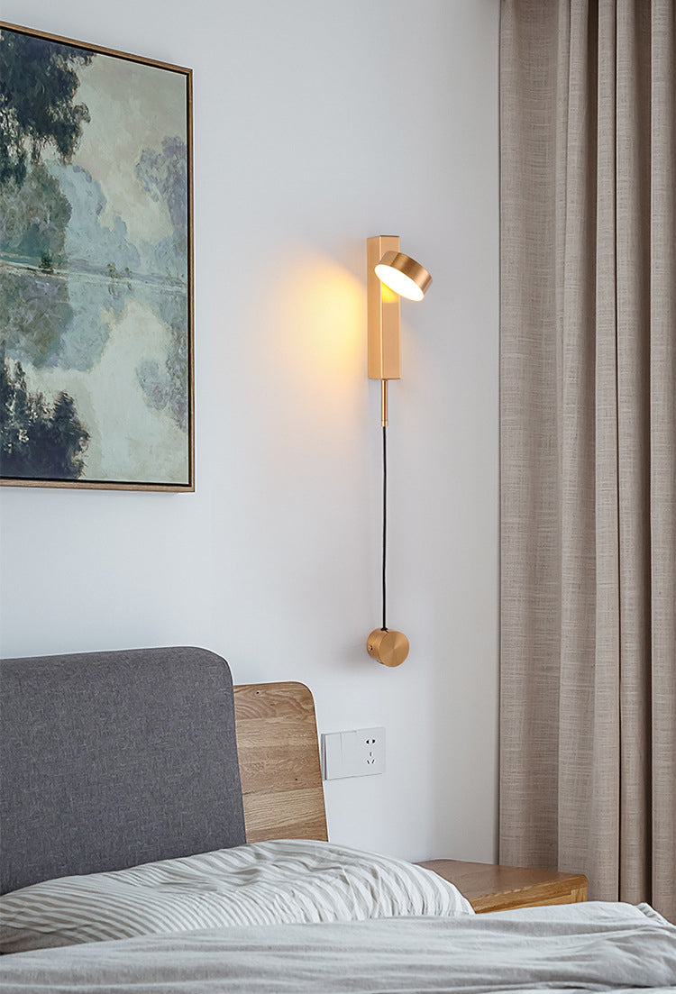 Lámpara de pared LED de hierro electroplacado en un estilo moderno de pared geométrica acrílica para dormitorio