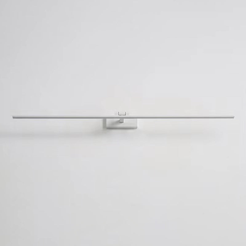 1-Light Linear Wall Sconce Modern Simple Style Mirror Wall Lighting in White