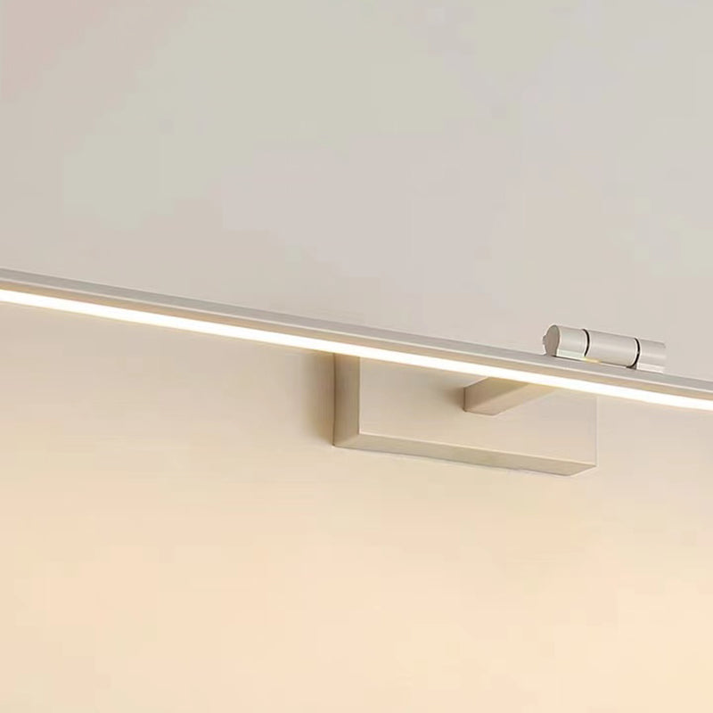 1-Light Linear Wall Sconce Modern Simple Style Mirror Wall Lighting in White