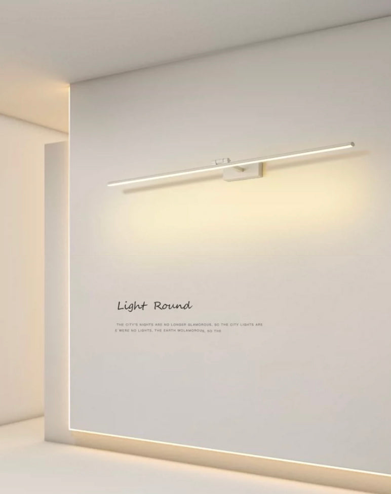 Éclairage mural à miroir à style simple de style simple à 1 lumière en blanc en blanc